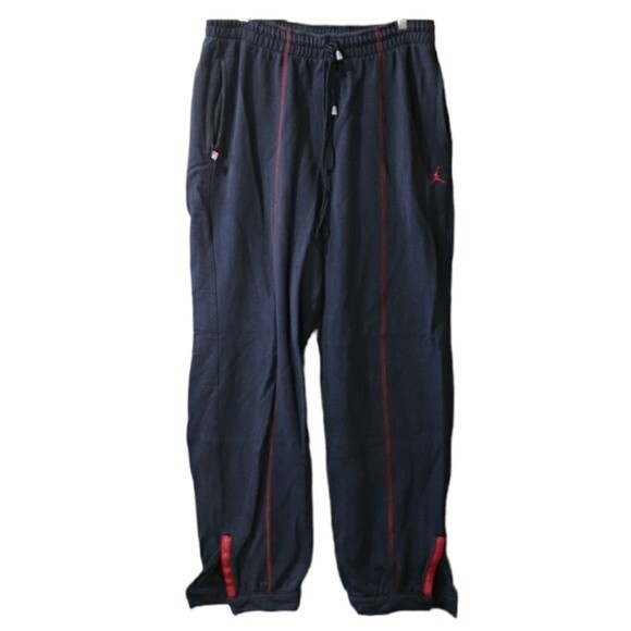 Jordan Black & Red Vintage Jogger Sweatpants Streetwear Baggy 90s Y2K XXL - Picture 1 of 13
